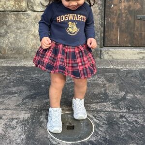 Harry Potter Hogwarts Navy and Red Plaid Dress 12/18m